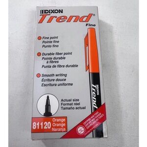 Vintage Dixon Trend Fine Point Marker‎ Orange Color Open Box 12 Markers